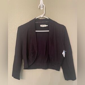 Eliza J Black 3/4 Sleeve Open Front Bolero Shrug Size Small